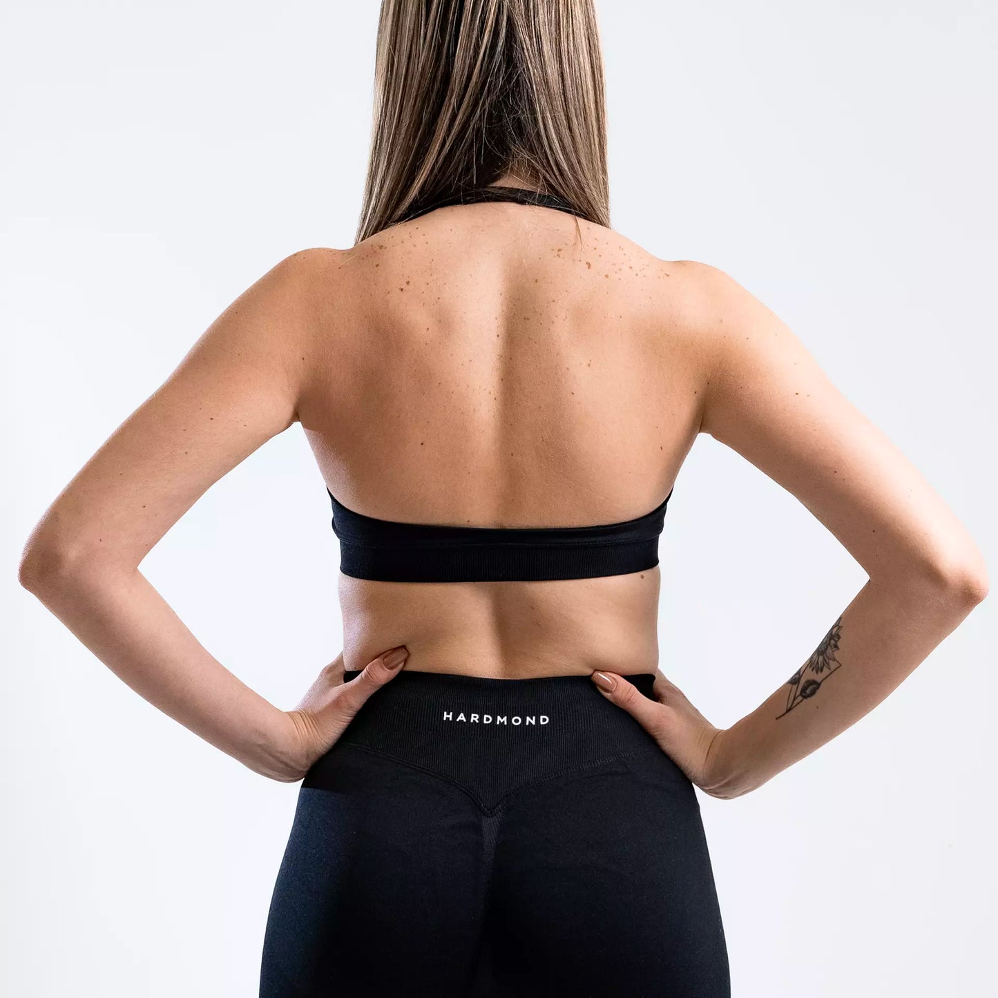 HARDMOND Style Bra black showing elastic shoulder straps detail