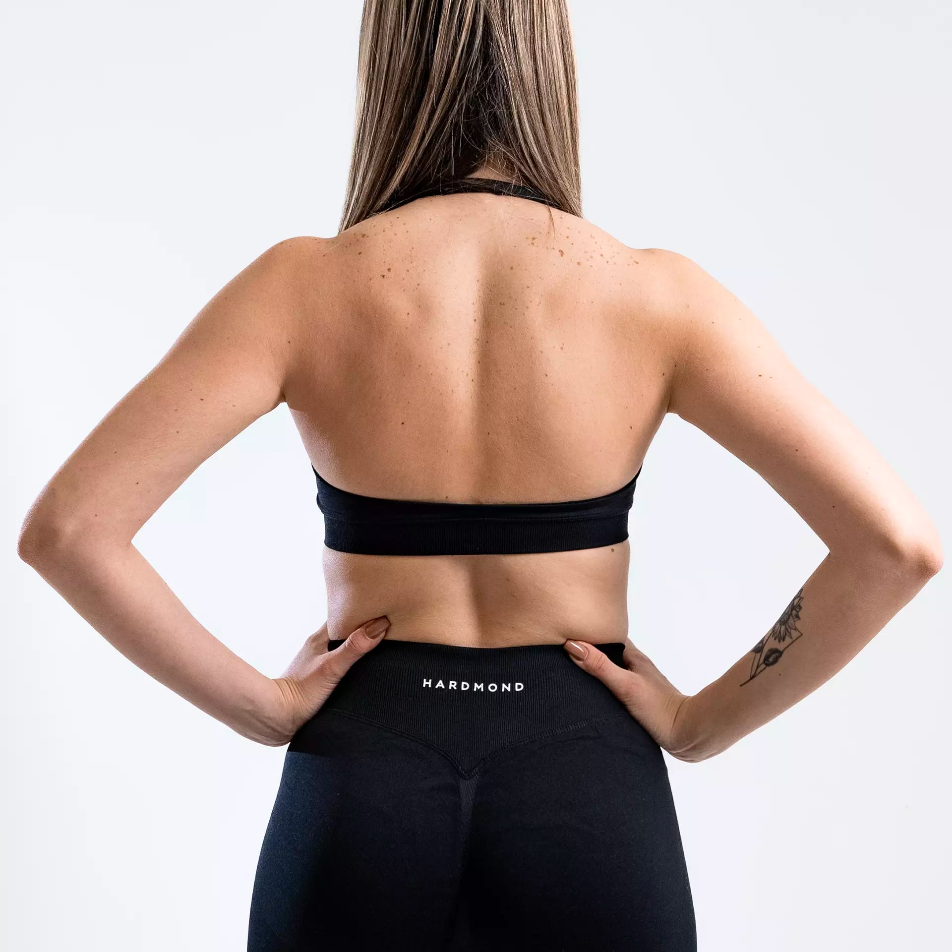 HARDMOND Style Bra black showing elastic shoulder straps detail
